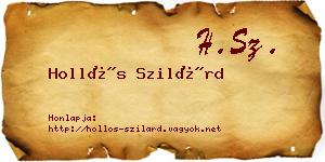 Hollós Szilárd névjegykártya